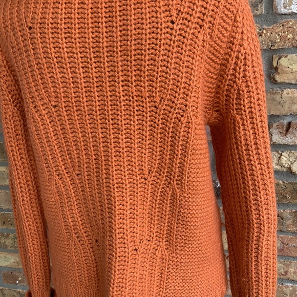Banana Republic Turtleneck Chunky Sweater Orange Sz Small Italian Yarn - Picture 9 of 13